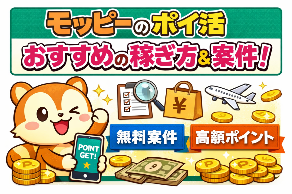 モッピーのポイ活でおすすめの稼ぎ方と案件は？