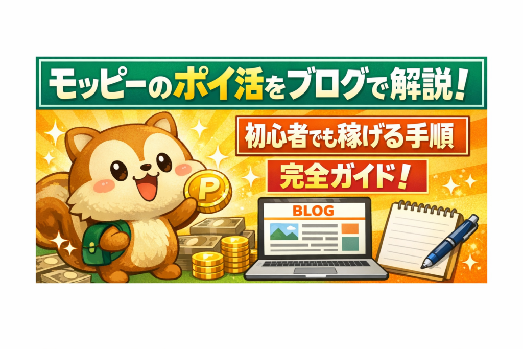 モッピーのポイ活をブログで解説！初心者でも稼げる手順