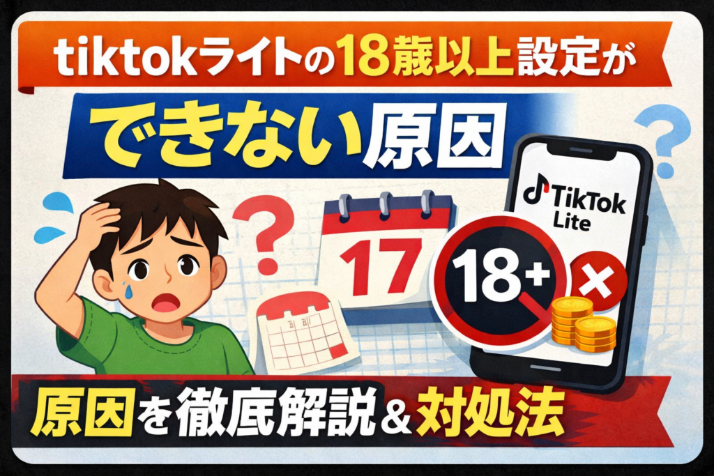 tiktokライトの18歳以上設定ができない原因★