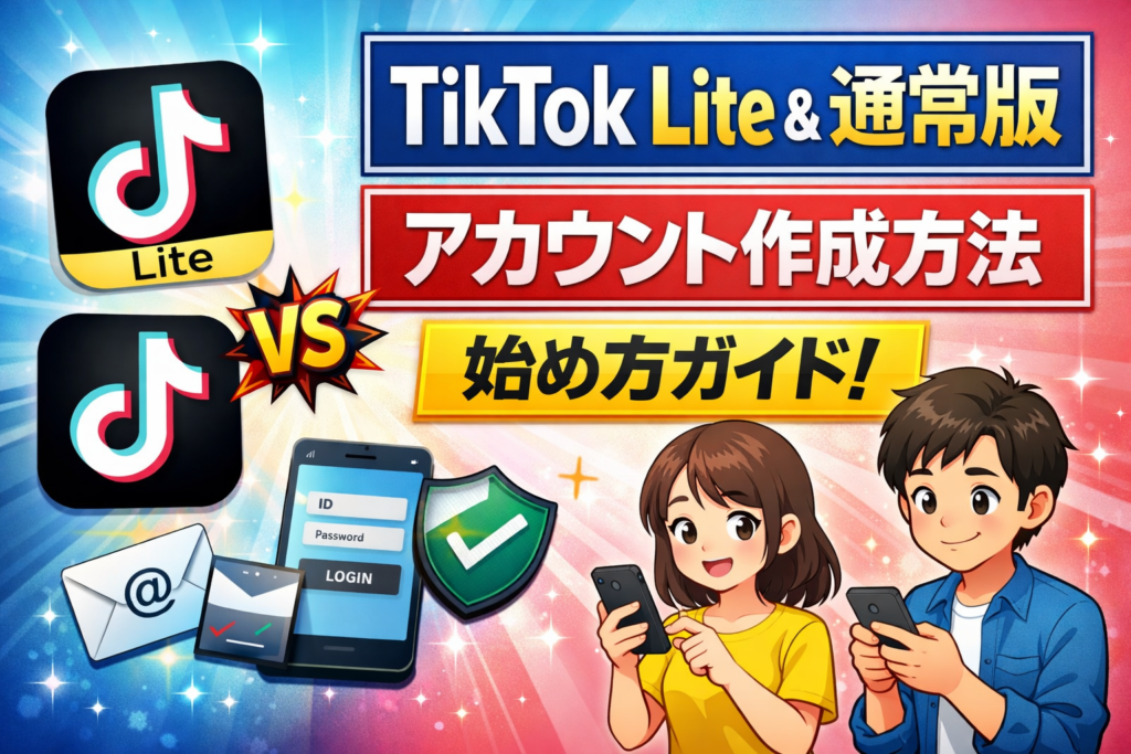 tiktok ライト版 & 通常版 の新規アカウント作成手順