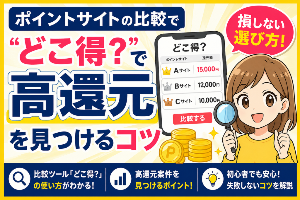 ポイントサイトの比較で「どこ得？」で高還元を見つけるコツ