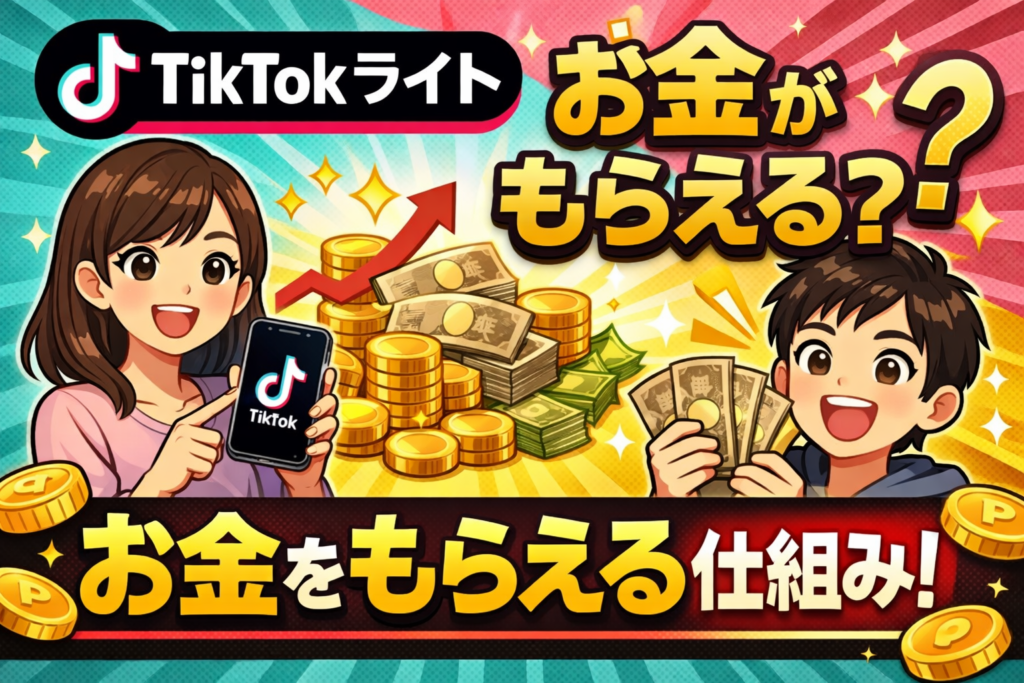 tiktokライトでなぜお金がもらえる?お金をもらえる仕組み!