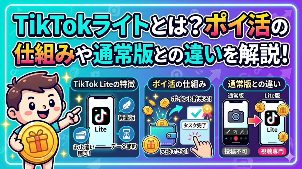 TikTokライトとは？ポイ活の仕組みや通常版との違いを解説！