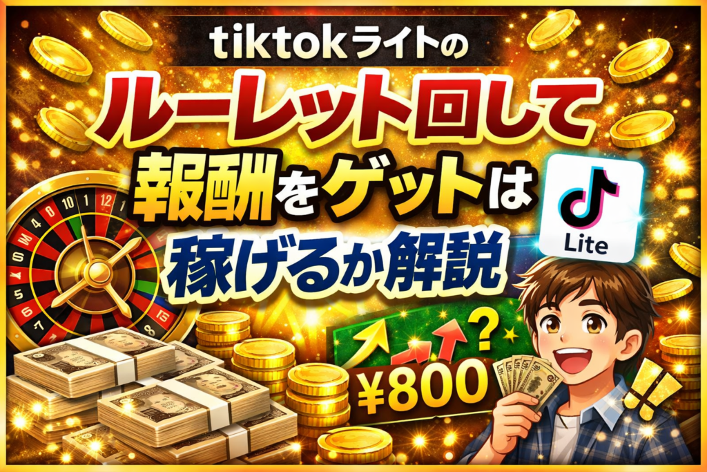 tiktokライトのルーレット回して報酬をゲットは稼げる？