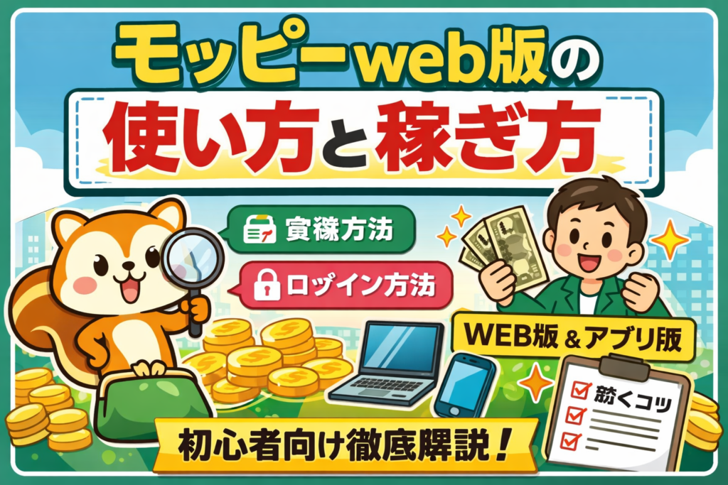 モッピーweb版の使い方と稼ぎ方★