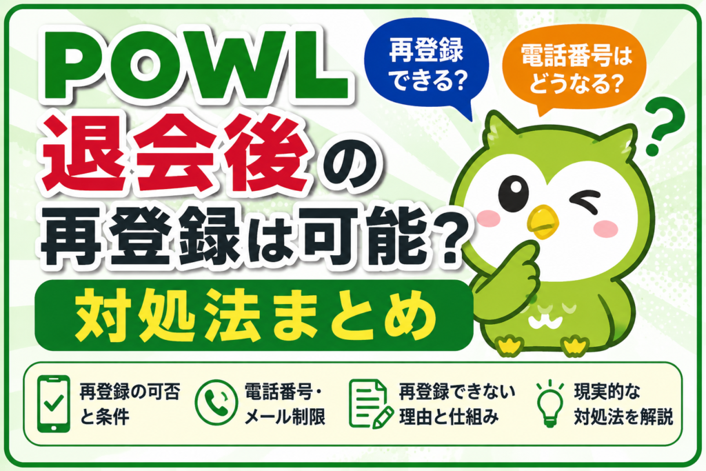 POWL退会後の再登録は可能?対処法まとめ
