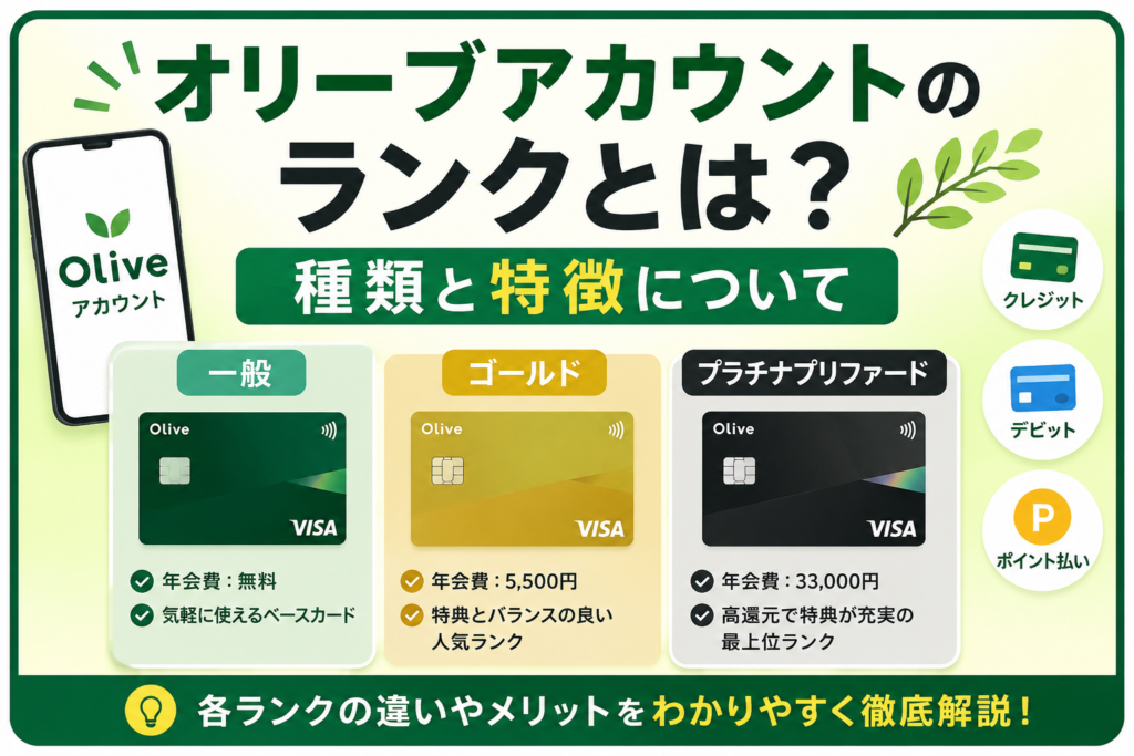 オリーブアカウントのランクとは?種類と特徴について