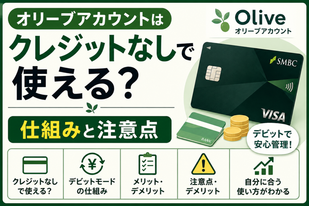 オリーブアカウントはクレジットなしで使える?仕組みと注意点