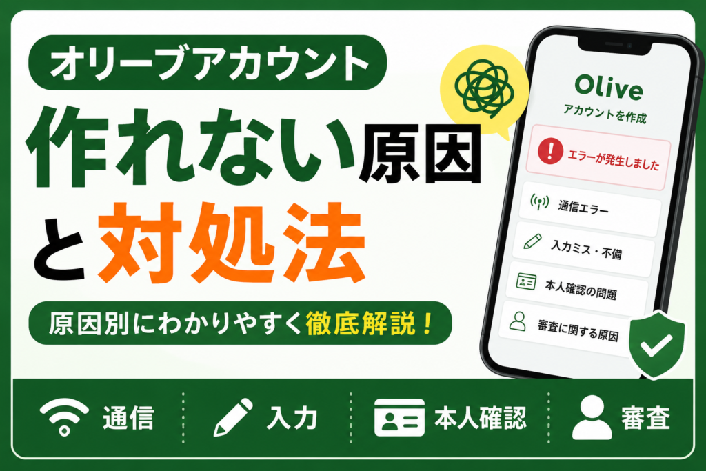オリーブアカウントが作れない原因と対処法