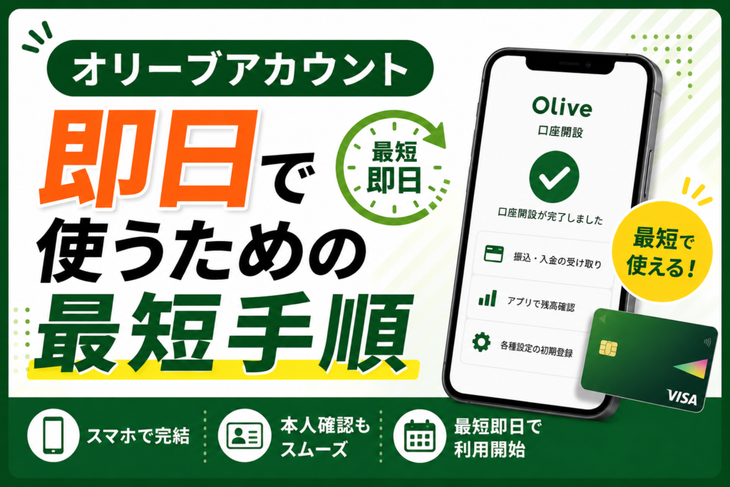 オリーブアカウントを即日で使うための最短手順