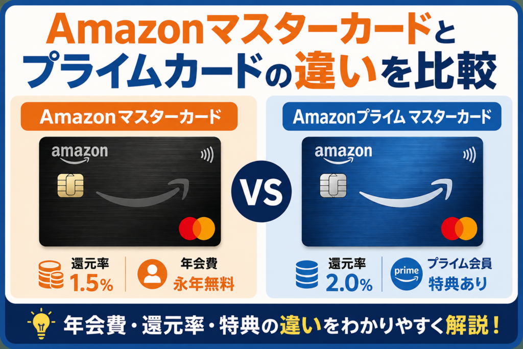 Amazonマスターカードとプライムカードの違いを比較