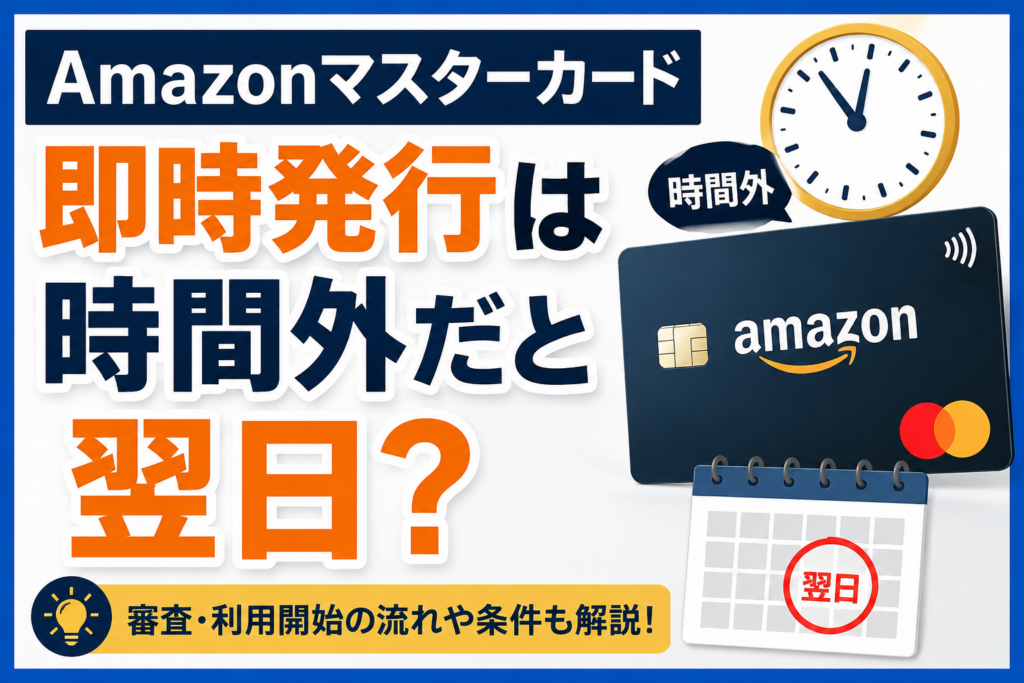 Amazonマスターカード即時発行は時間外だと翌日？