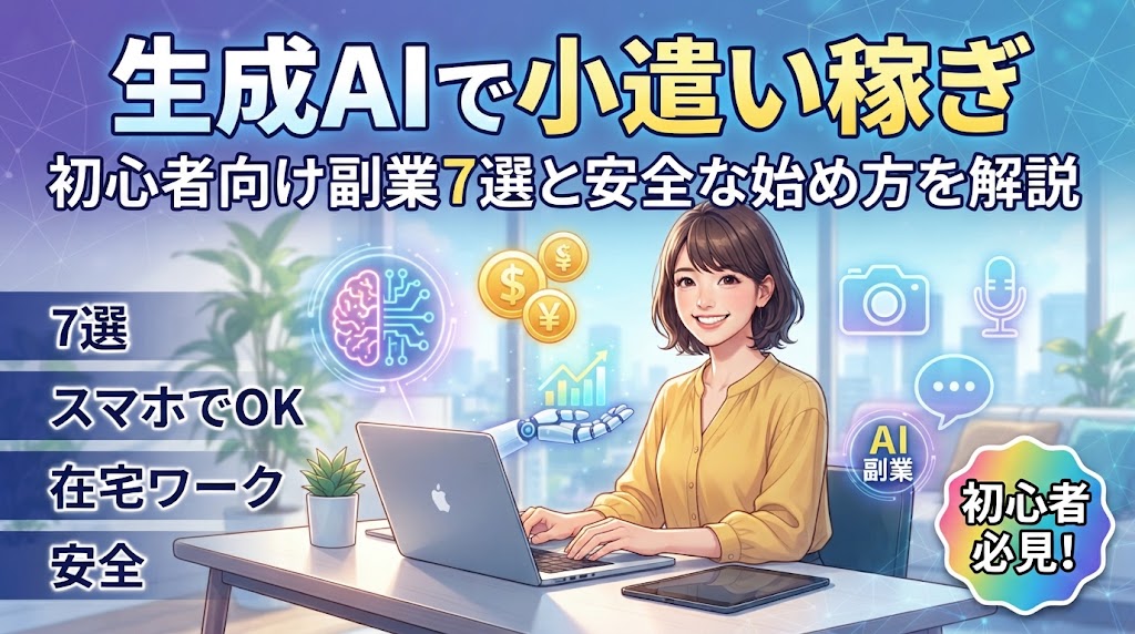 生成AIで小遣い稼ぎ｜初心者向け副業7選と安全な始め方を解説