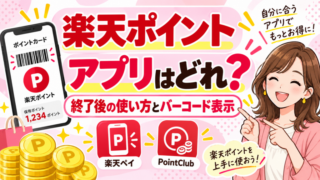 楽天ポイントアプリはどれ？終了後の使い方とバーコード表示