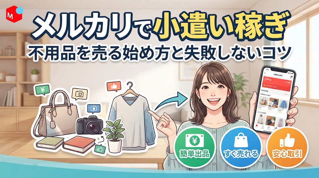 メルカリで小遣い稼ぎ｜不用品を売る始め方と失敗しないコツ