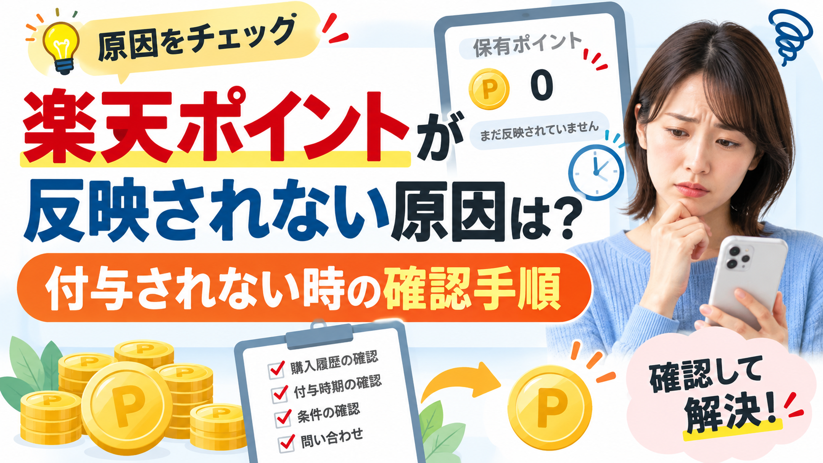 楽天ポイントが反映されない原因は？付与されない時の確認手順