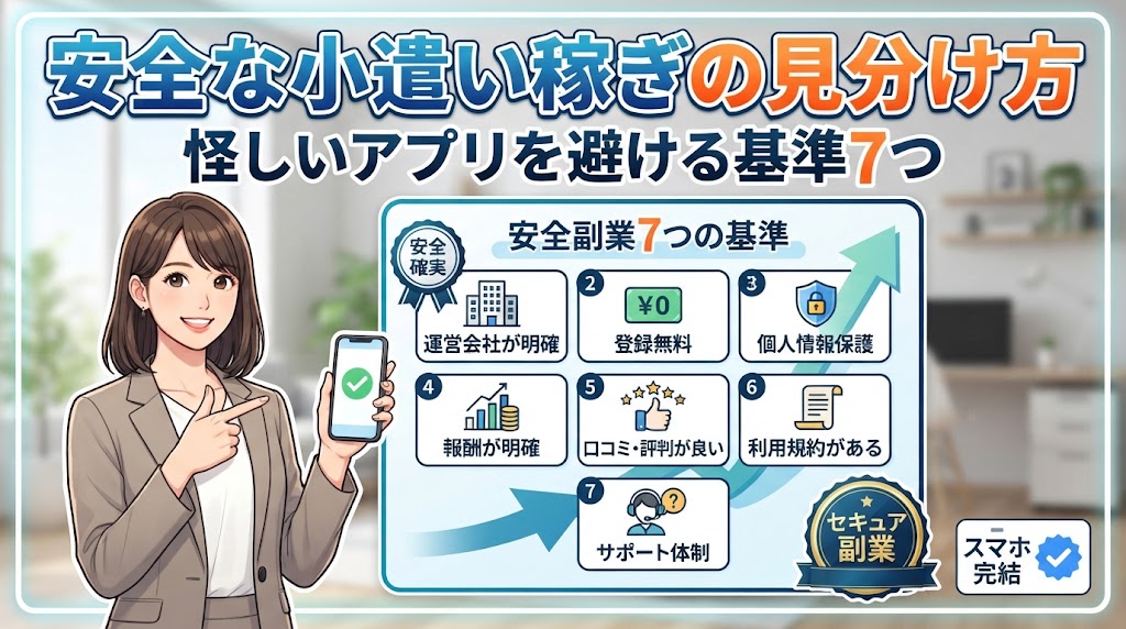 安全な小遣い稼ぎの見分け方｜怪しいアプリを避ける基準7つ