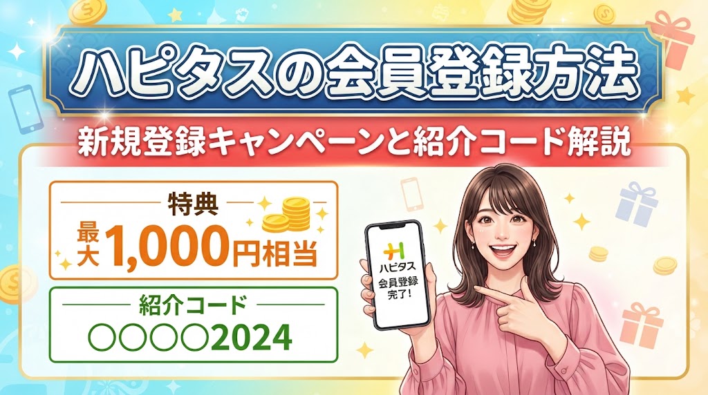 ハピタスの会員登録方法｜新規登録キャンペーンと紹介コード解説