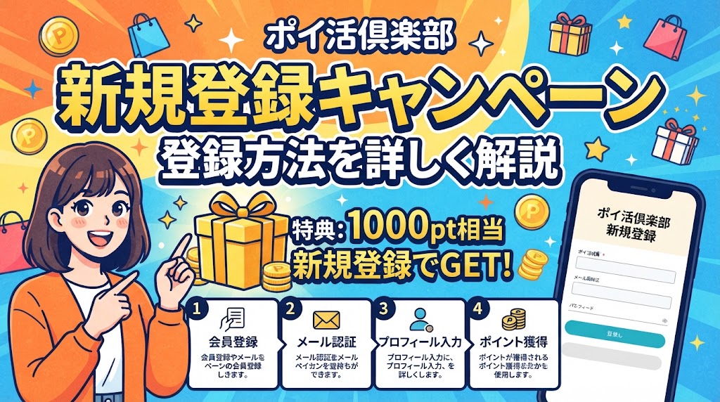 ポイ活倶楽部の新規登録キャンペーンと登録方法を詳しく解説
