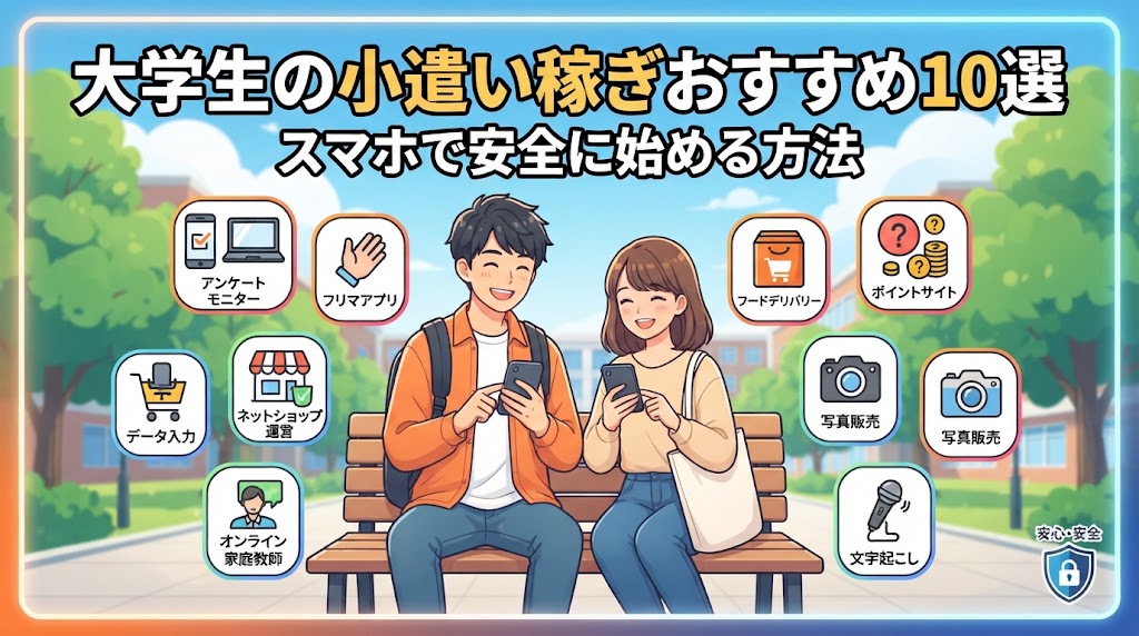 大学生の小遣い稼ぎおすすめ10選｜スマホで安全に始める方法