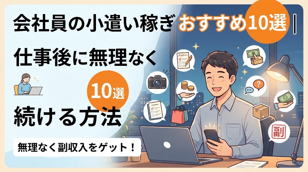 会社員の小遣い稼ぎおすすめ10選｜仕事後に無理なく続ける方法