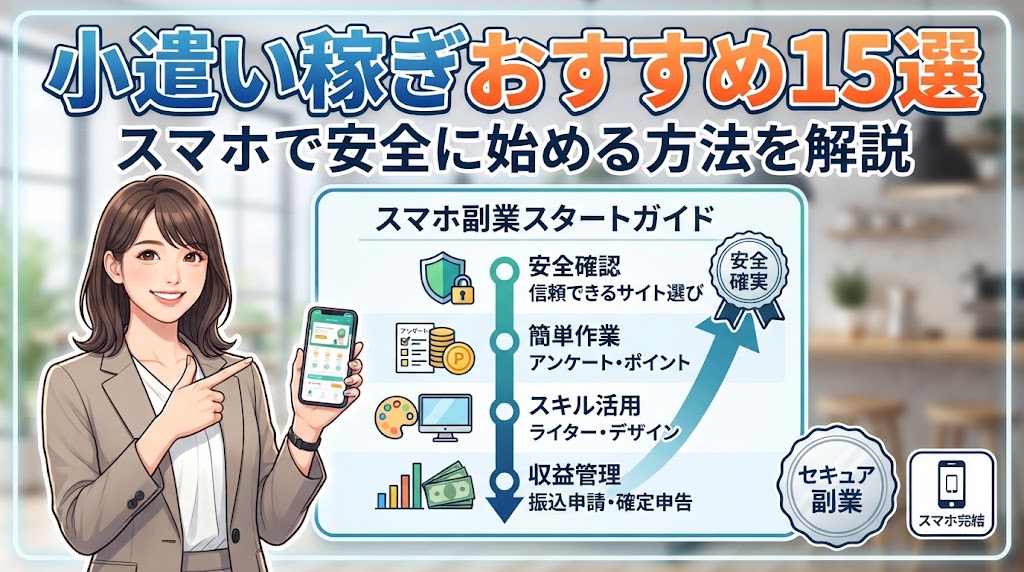 小遣い稼ぎおすすめ15選｜スマホで安全に始める方法を解説