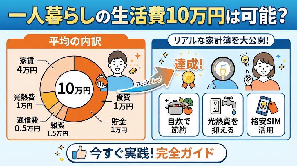 一人暮らしの生活費10万円は可能？平均の内訳と節約術を解説