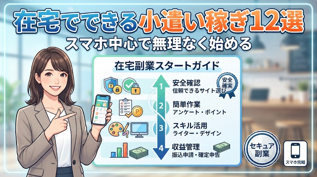 在宅でできる小遣い稼ぎ12選｜スマホ中心で無理なく始める