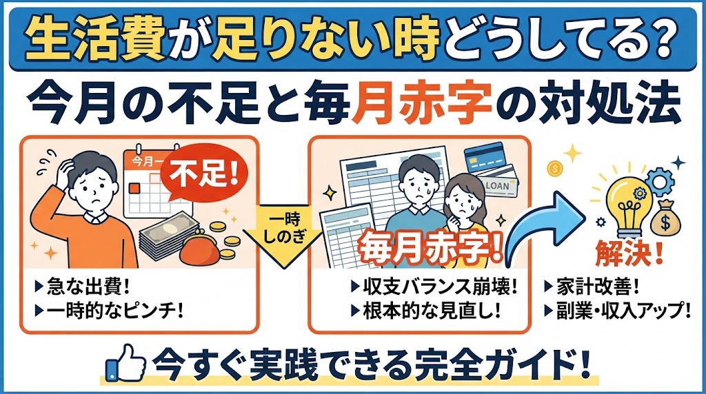 生活費が足りない時どうしてる？今月の不足と毎月赤字の対処法