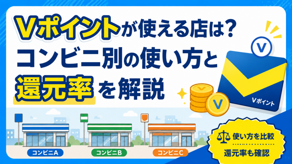 Ｖポイントが使える店は？コンビニ別の使い方と還元率を解説