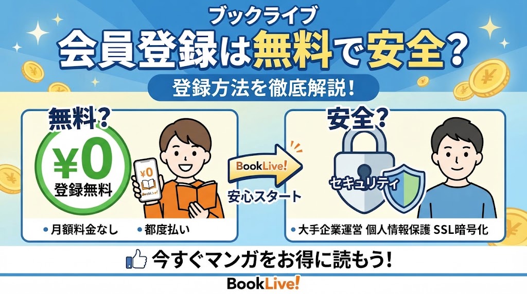ブックライブの会員登録は無料で安全？登録方法を解説