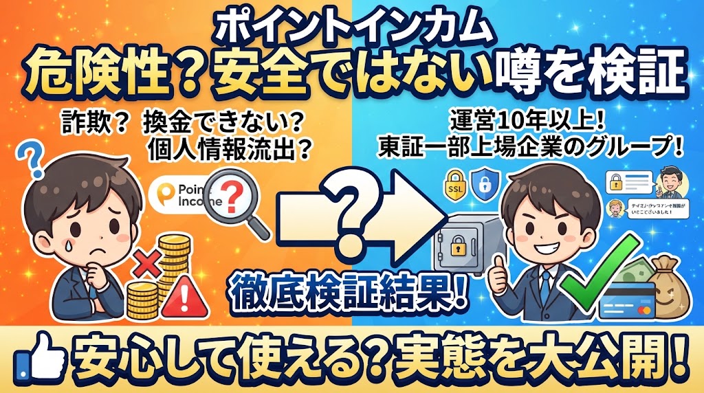 ポイントインカムの危険性は？安全ではない噂を徹底検証