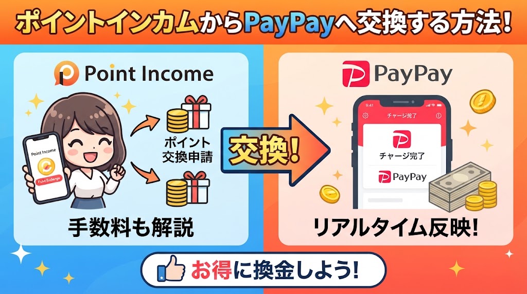 ポイントインカムからPayPayへ交換する方法！手数料も解説